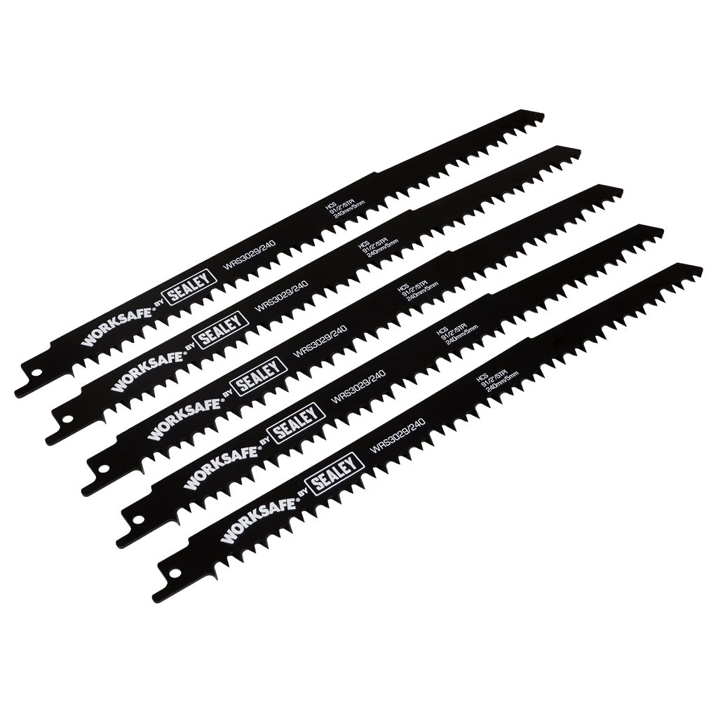 Sealey Reciprocating Saw Blade for Wood 240mm 5tpi - Pack of 5