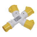 Sealey 2P+E 3-Way Adaptor 110V