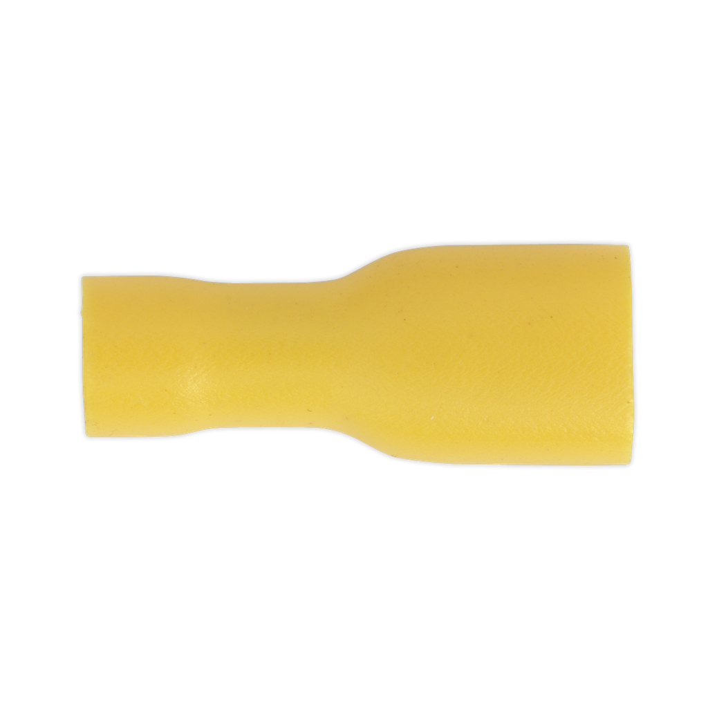 Fully Insulated Female Terminal 6.3mm, Yellow - Pack of 100