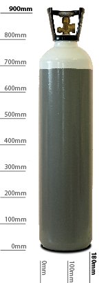 Adams Gas Oxygen Gas Bottle, 20L for Heating, Cutting, Brazing, 