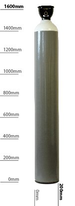 Adams Gas Oxygen Gas Bottle, 50L for Heating, Cutting, Brazing, 