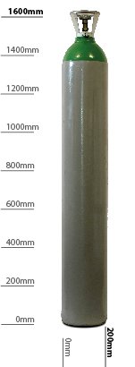 Adams Gas Pure Argon Gas Bottle, 50L, for MIG and TIG Welding - 