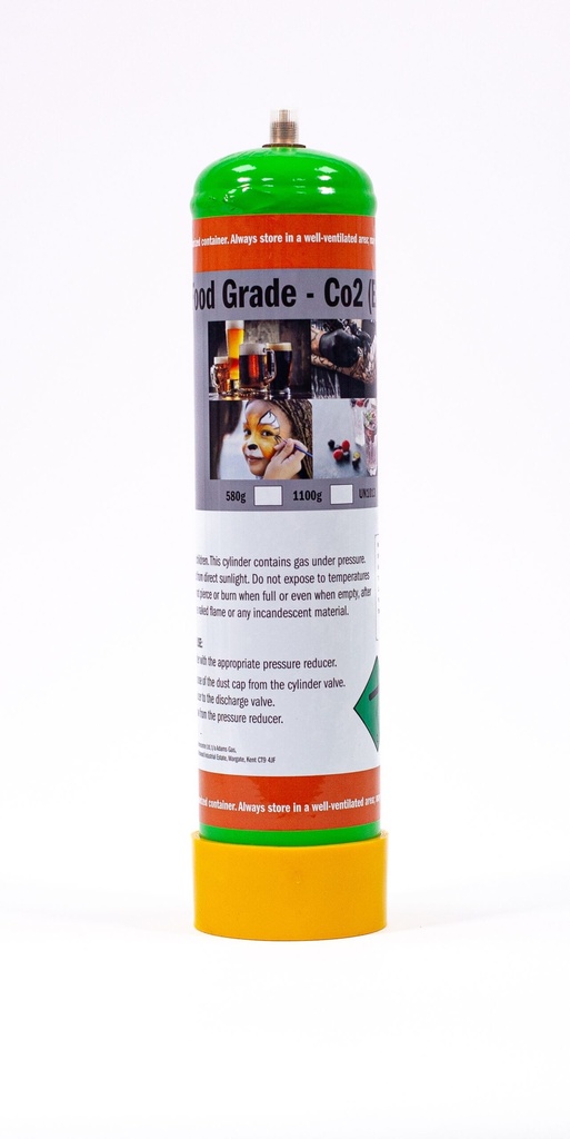Adams Gas CO2 Disposable Gas Cylinder 580g , E290 Food Grade for