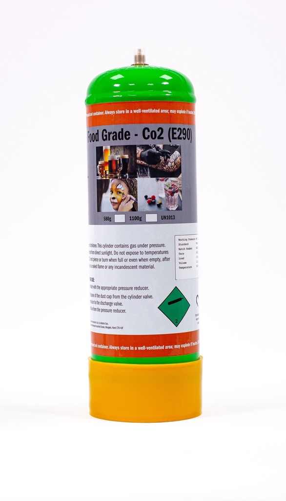 Adams Gas CO2 gas bottle 220ltr for Air Brush Tattoos Food Grade