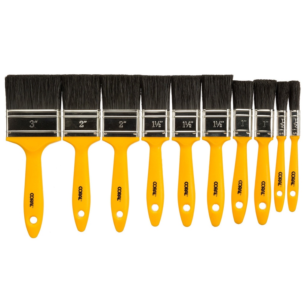 Coral Essentials Paint Brushes with Synthetic Paintbrush Heads f