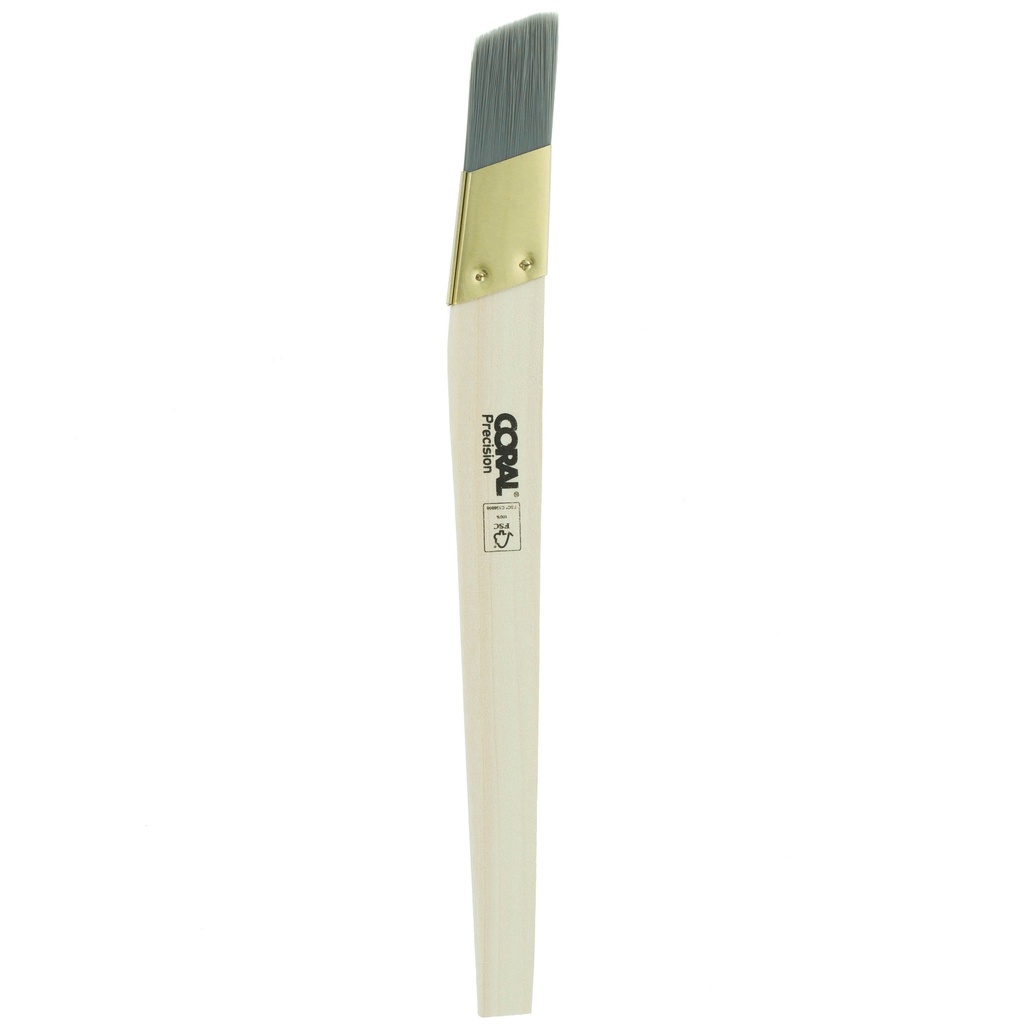 Coral Precision Angled Lining Fitch Paint Brush with Platinum Ea