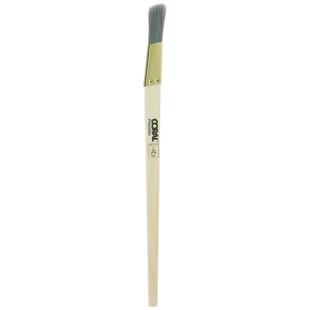 Coral Precision Angled Lining Fitch Paint Brush with Platinum Ea