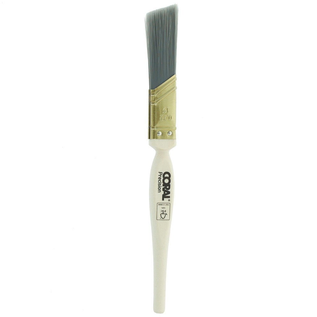Coral Precision Angled Window Paint Brush with Platinum Easy Cle
