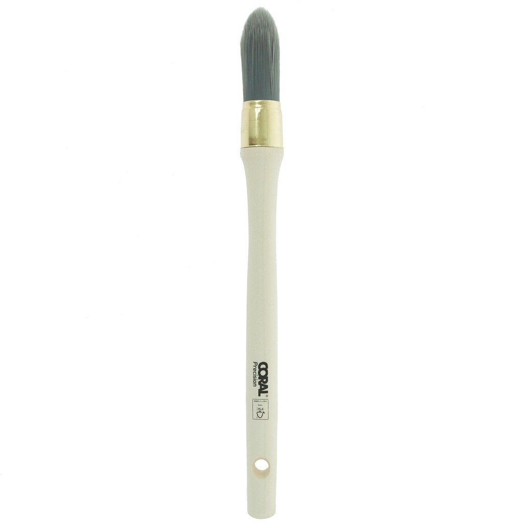 Coral Precision Angled Lining Fitch Paint Brush with Platinum Ea