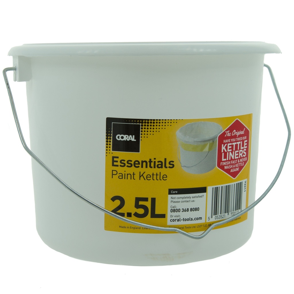 Coral Essentials Plastic Paint Kettle Container with Metal Handl
