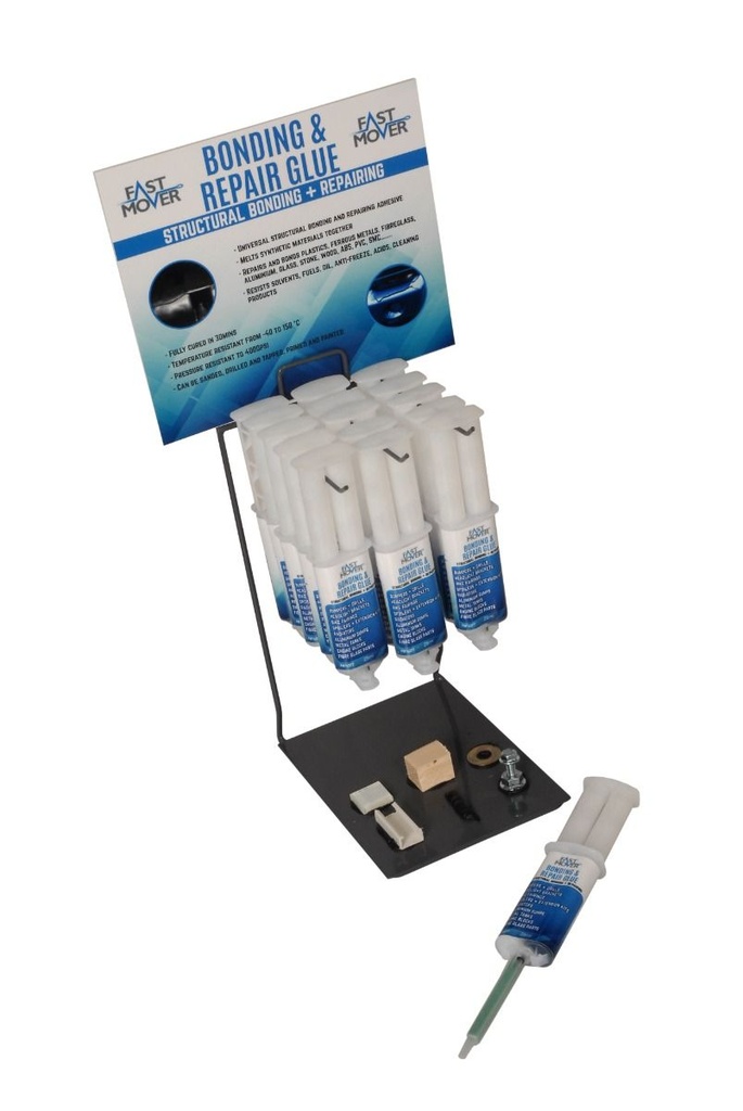 Fast Mover FMT6377  Bonding & Repair Glue Display stand with 18 