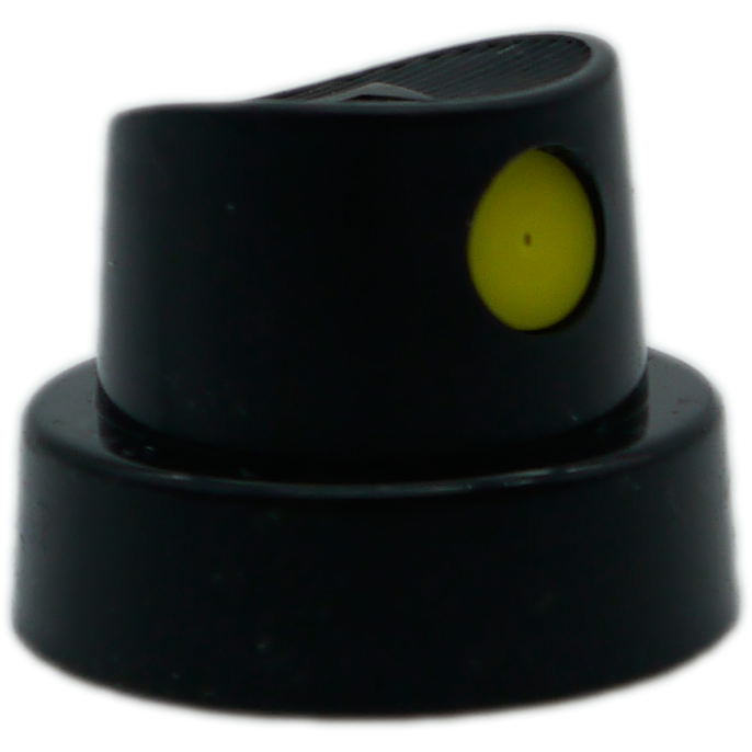 AEROSOL NOZZLE - ROUND BLACK/YELLOW LOW OUTPUT (PACK OF 100)