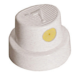 AEROSOL NOZZLE - ROUND WHITE/YELLOW HIGH OUTPUT (PACK OF 100)
