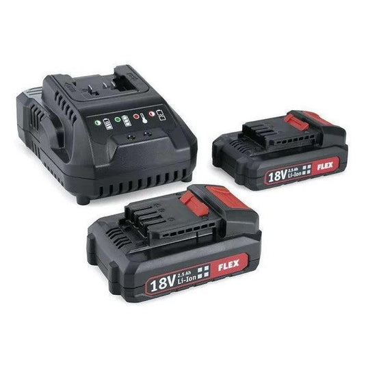 Flex Rapid Charger & 2 Battery Set 18V 2.5Ah POWER 22 Q 