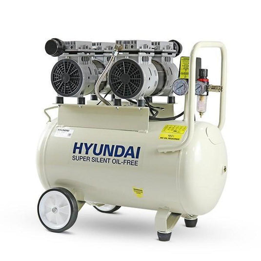 Hyundai 50 Litre Air Compressor, 11CFM/100psi, Oil Free, Low Noise, 2 Year Warranty | HY27550 