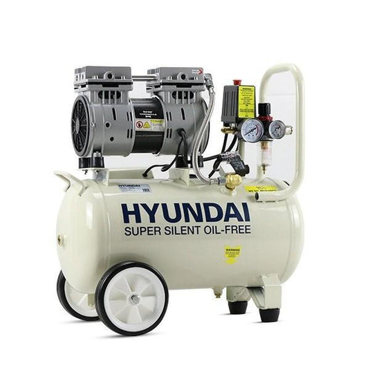 Hyundai 24 Litre Air Compressor, 5.2CFM/100psi, Silenced, Oil Free, 2 Year Warranty | HY7524 