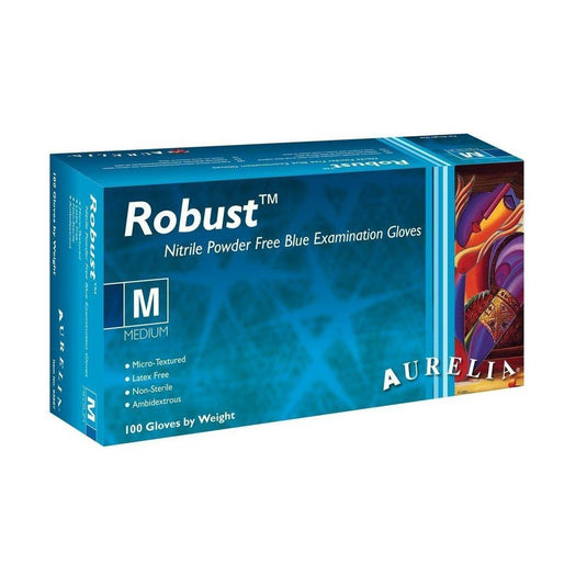 Aurelia Robust Nitrile Gloves - Blue Medium