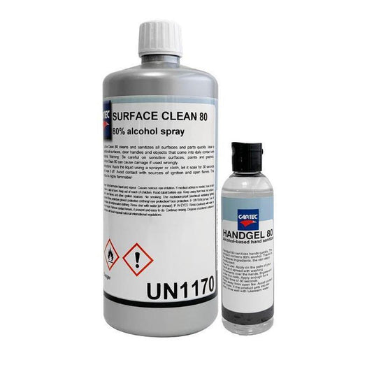 Sanitising Kit (200ml HandGel 80 & 1Ltr SurfaceCleaner 80) 6 Kits