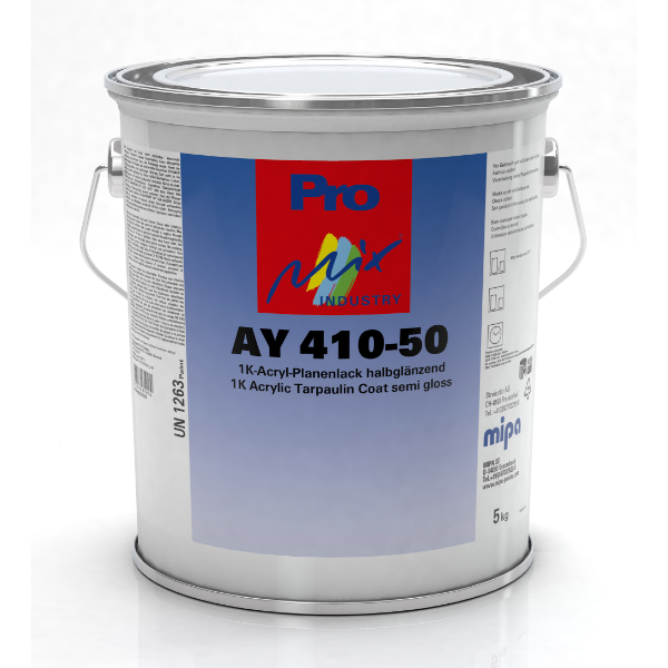 Mipa AY 410-50 1K Acrylic Tarpaulin Lacquer
Semi Gloss 5 KG