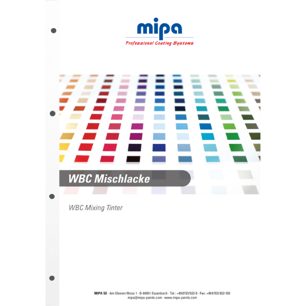 Mipa WBC Colour Tinter Chart (1ITEM)