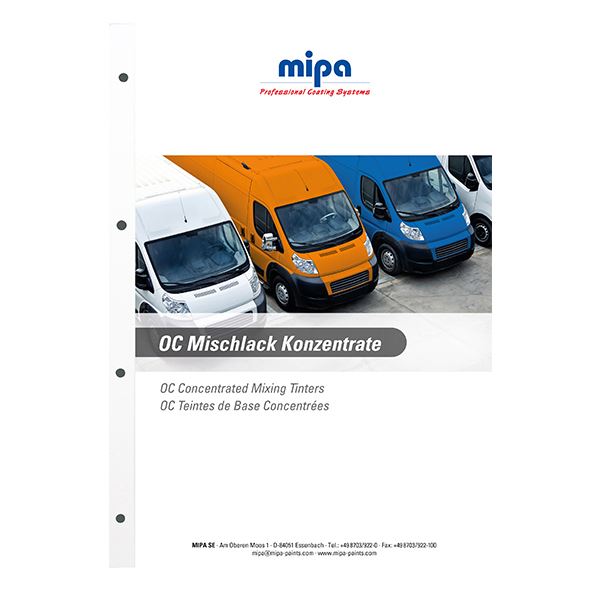 Mipa OC Colour Tinter Charts (1ITEM)