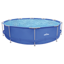 Dellonda Steel Frame Round Swimming Pool with Filter Pump 12ft - Blue
