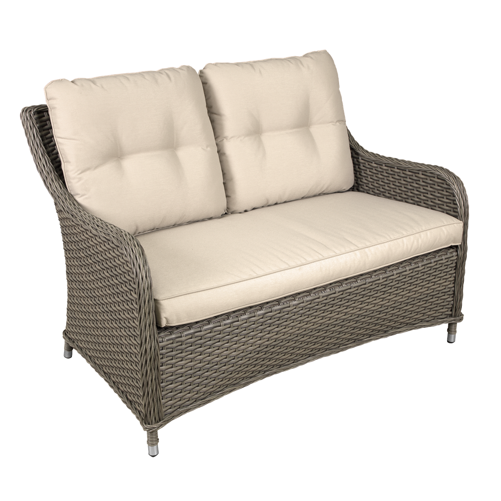 Sealey Dellonda Chester Rattan Wicker Outdoor 2-Seater Sofa