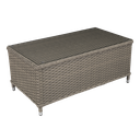 Dellonda Chester Rattan Wicker Outdoor Balcony Table with Tempered Glass Top