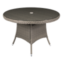 Sealey Dellonda Chester Rattan Wicker Round Outdoor Dining Table with Tempered Glass Top