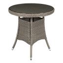 Dellonda Chester Rattan Wicker Round Outdoor Table with Tempered Glass Top