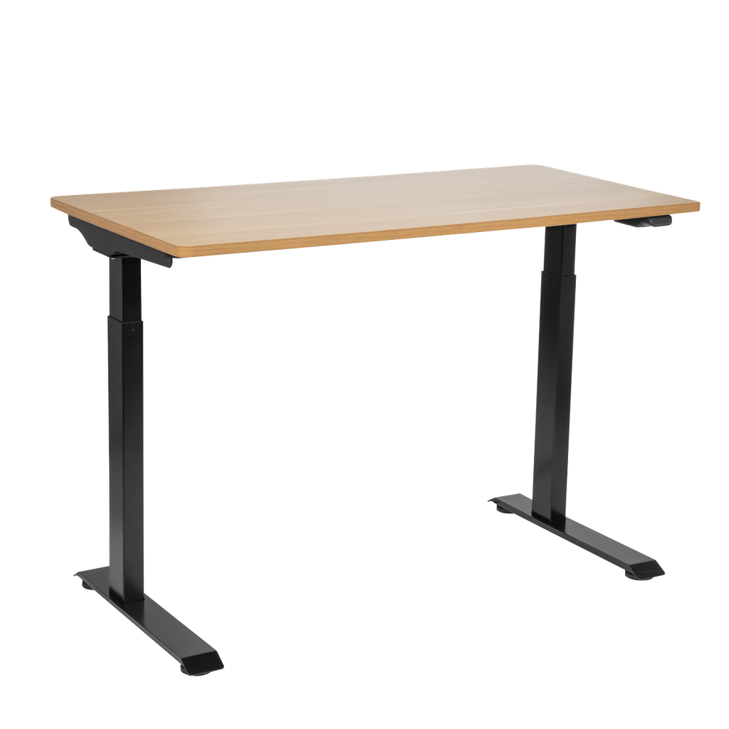 Dellonda Single Motor Ultra-Quiet Adjustable-Height Electric Sit/Stand Desk - Oak Desktop