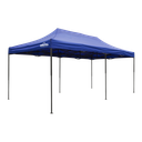 Dellonda Premium 3x6m Pop-Up Gazebo, Heavy Duty, PVC Coated, Water-Resistant Fabric, Supplied with Carry Bag, Rope, Stakes & Weight Bags - Blue Canopy