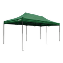 Dellonda Premium 3x6m Pop-Up Gazebo, Heavy Duty, PVC Coated, Water-Resistant Fabric, Supplied with Carry Bag, Rope, Stakes & Weight Bags - Dark Green Canopy