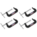 Sealey Junior C-Clamp Set 76mm x 35mm 4pc