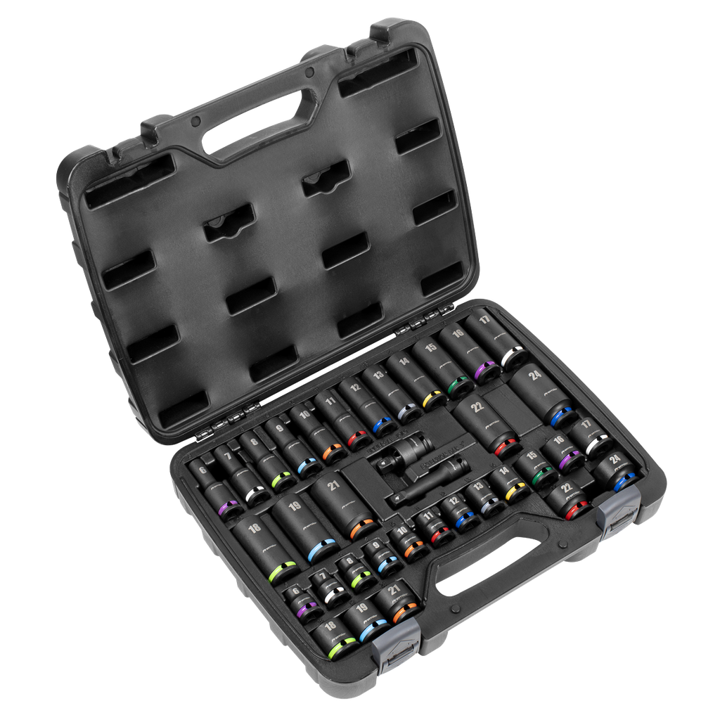 Sealey Premier Impact Socket Set 3/8"Sq Drive 36pc