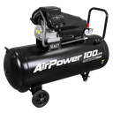 Sealey 100L V-Twin Direct Drive Air Compressor 3hp