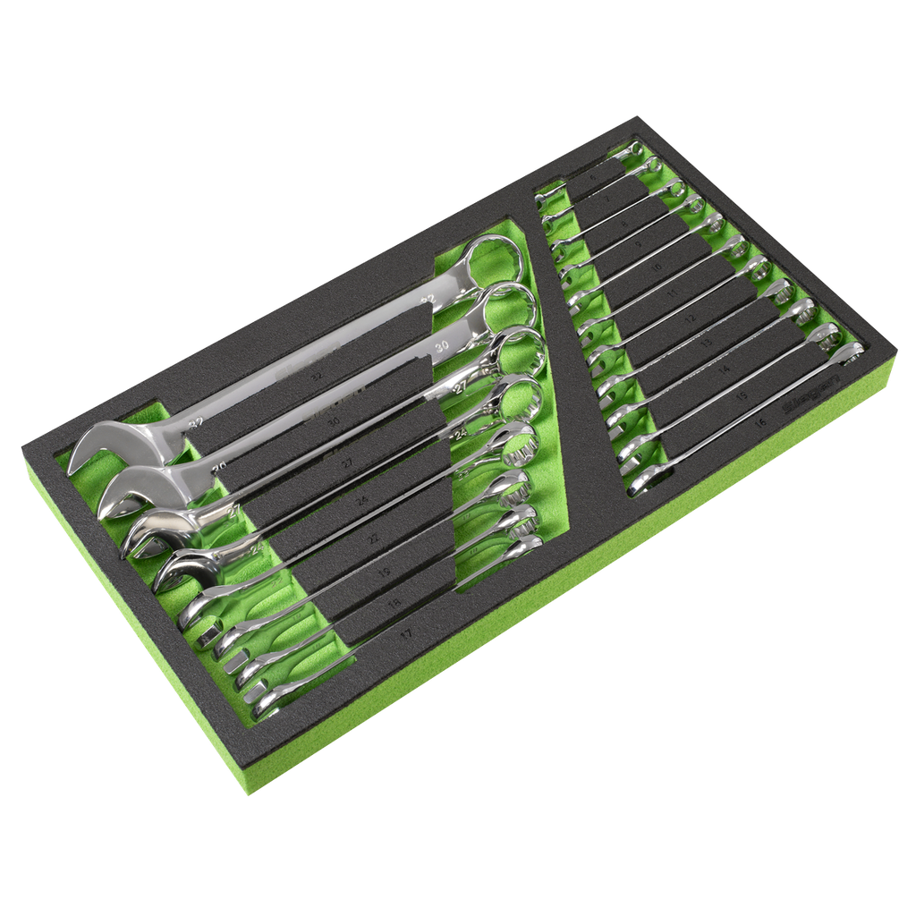 Siegen Combination Spanner Set with Tool Tray 19pc