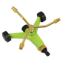 Sealey 3-Arm Brass Sprinkler with Metal Wheeled Base