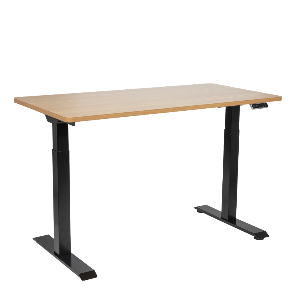 Sealey Dellonda Oak Electric Height Adjustable Standing Desk, 1400 x 700mm Dual Motor 100kg