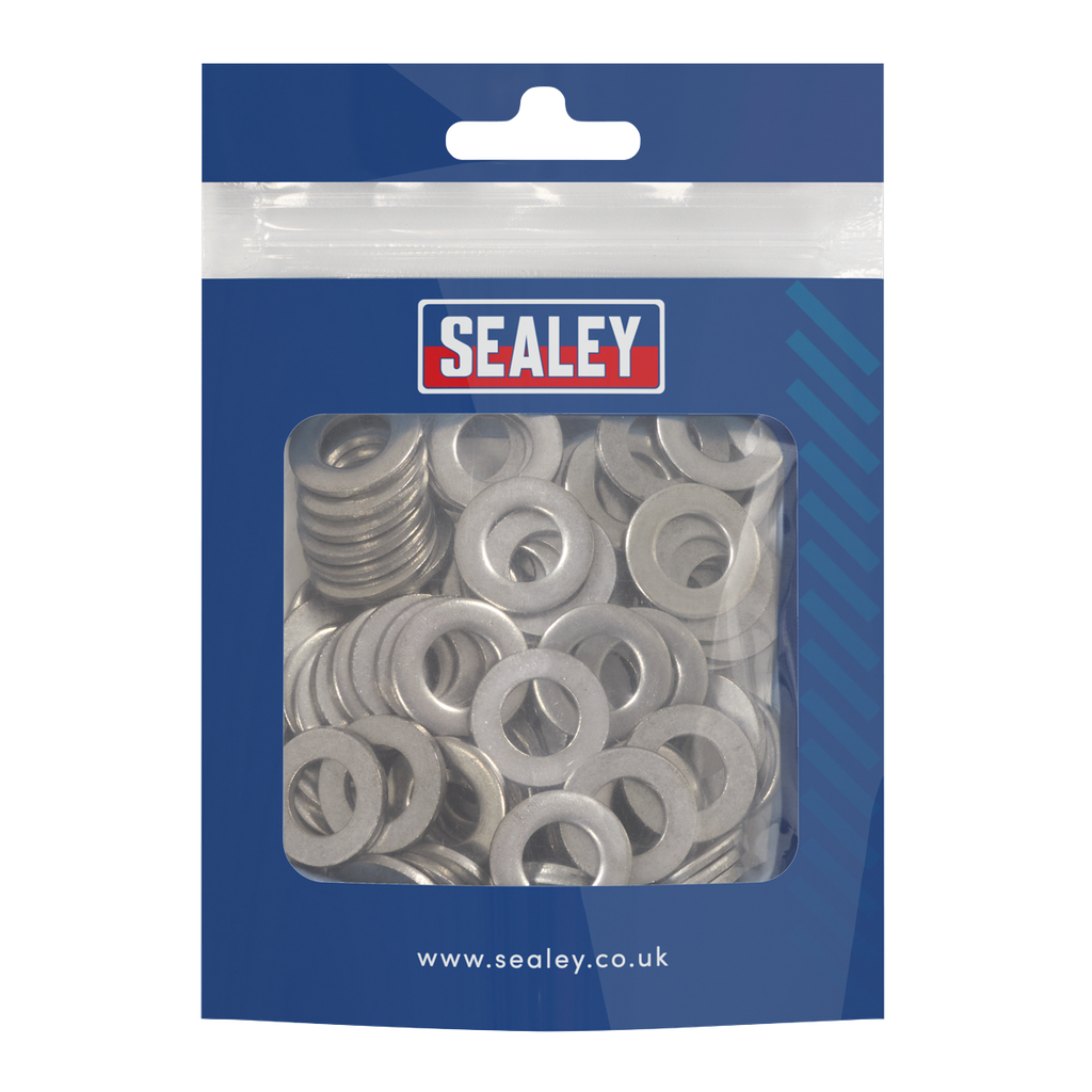 Sealey Stainless Steel Flat Washer M10 A2, DIN 125 - Pack of 100