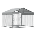 Dellonda Galvanised Steel Dog Kennel with Roof Cover & Chain Link Fencing