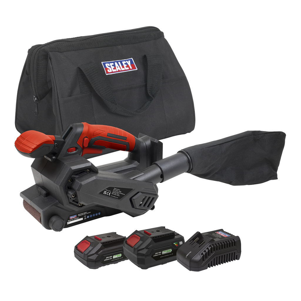 Sealey SV20 Series 76mm Cordless Belt Sander Kit 20V - 2 Batteries