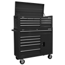 American PRO® Topchest & Rollcab Combination 15 Drawer - Black