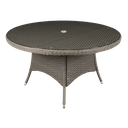 Sealey Dellonda Chester Rattan Wicker Round Outdoor Dining Table with Tempered Glass Top