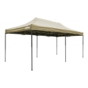 Dellonda Premium 3x6m Pop-Up Gazebo, Heavy Duty, PVC Coated, Water-Resistant Fabric Supplied with Carry Bag, Rope, Stakes & Weight Bags - Beige Canopy