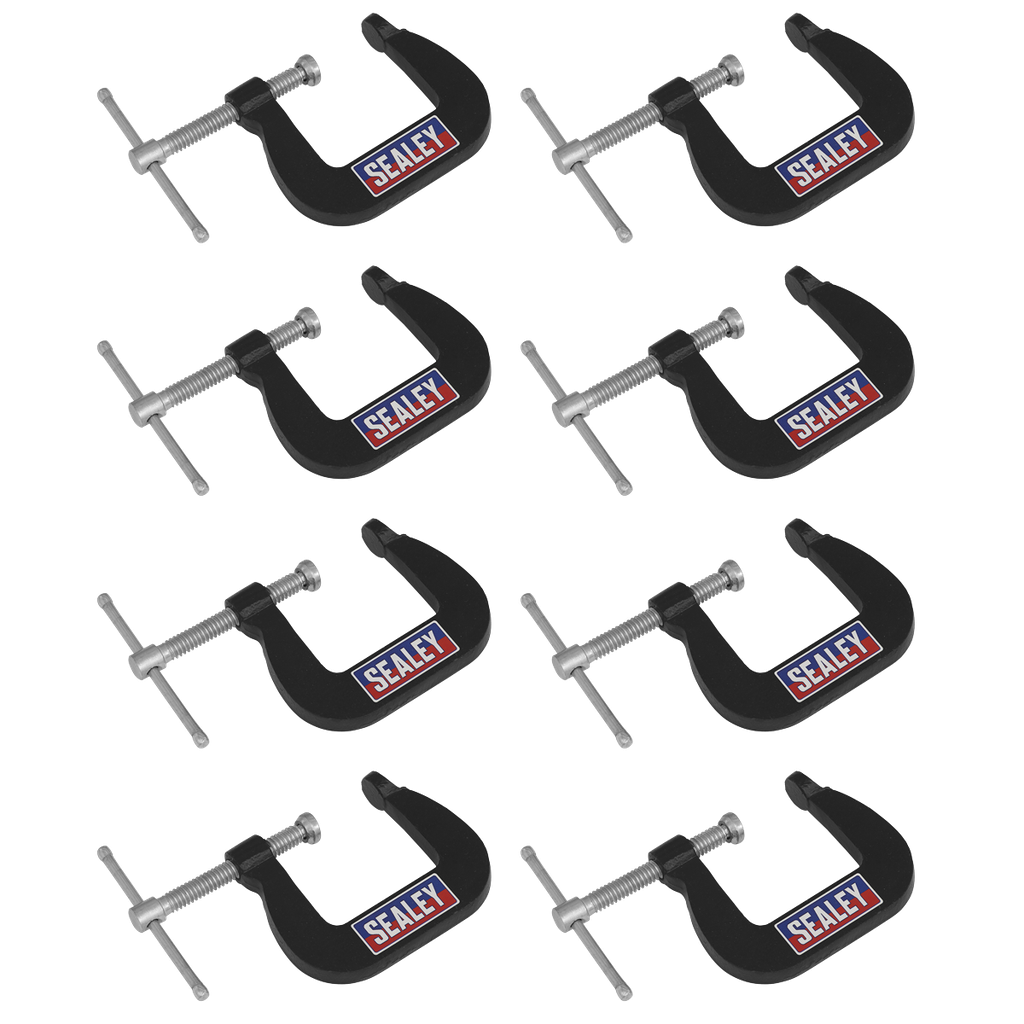 Sealey Junior C-Clamp Set 28mm x 28mm 8pc