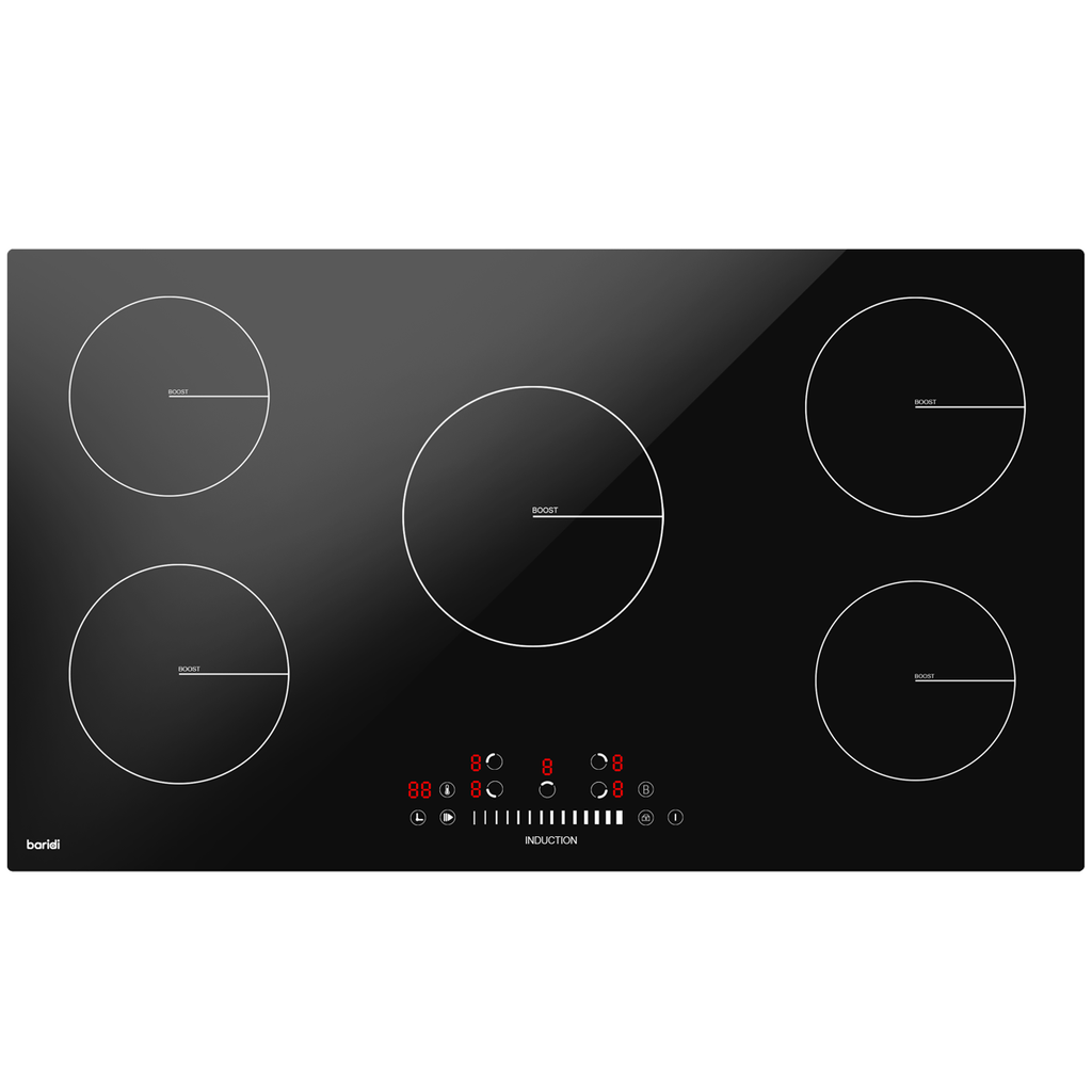 Baridi Integrated Induction Hob with 5 Cooking Zones 90cm 9300W Output