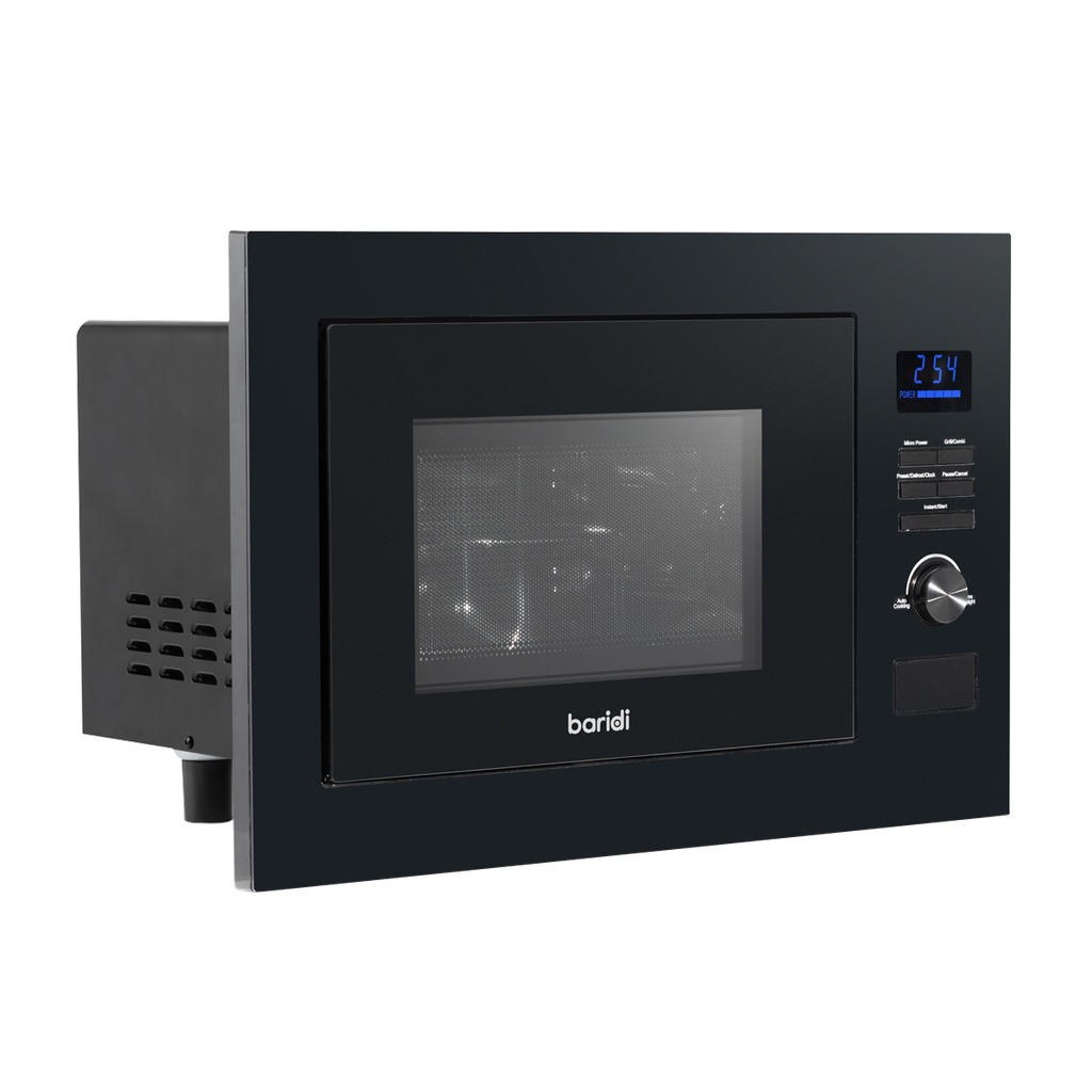 Baridi Integrated Microwave Oven with Grill 25L Capacity 900W - Black