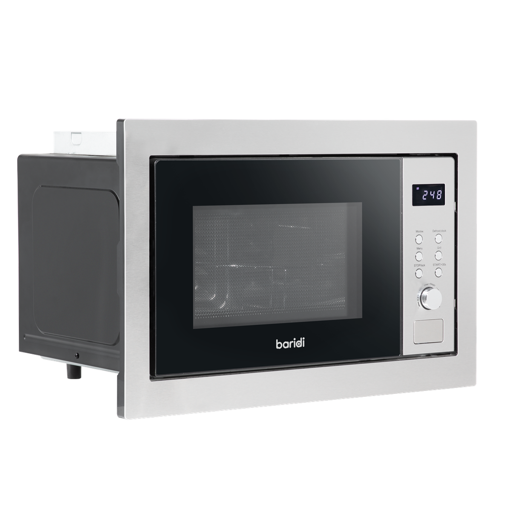 Baridi Integrated Microwave Oven with Grill 25L Capacity 900W - Stainless Steel