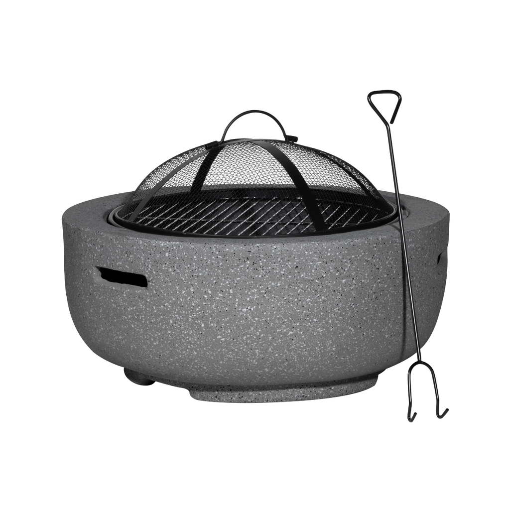 Sealey Dellonda Round MgO Fire Pit with BBQ Grill, Ø60cm, Safety